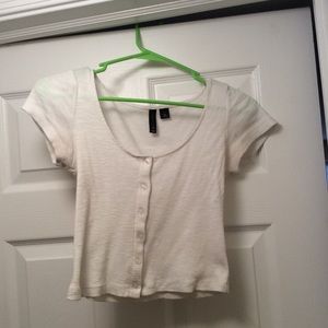 White extra small crop top brandy Melville